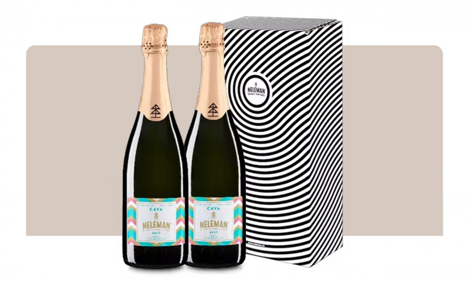 Cava Brut Macabeo Chardonnay Cadeaupakket Duo Organic